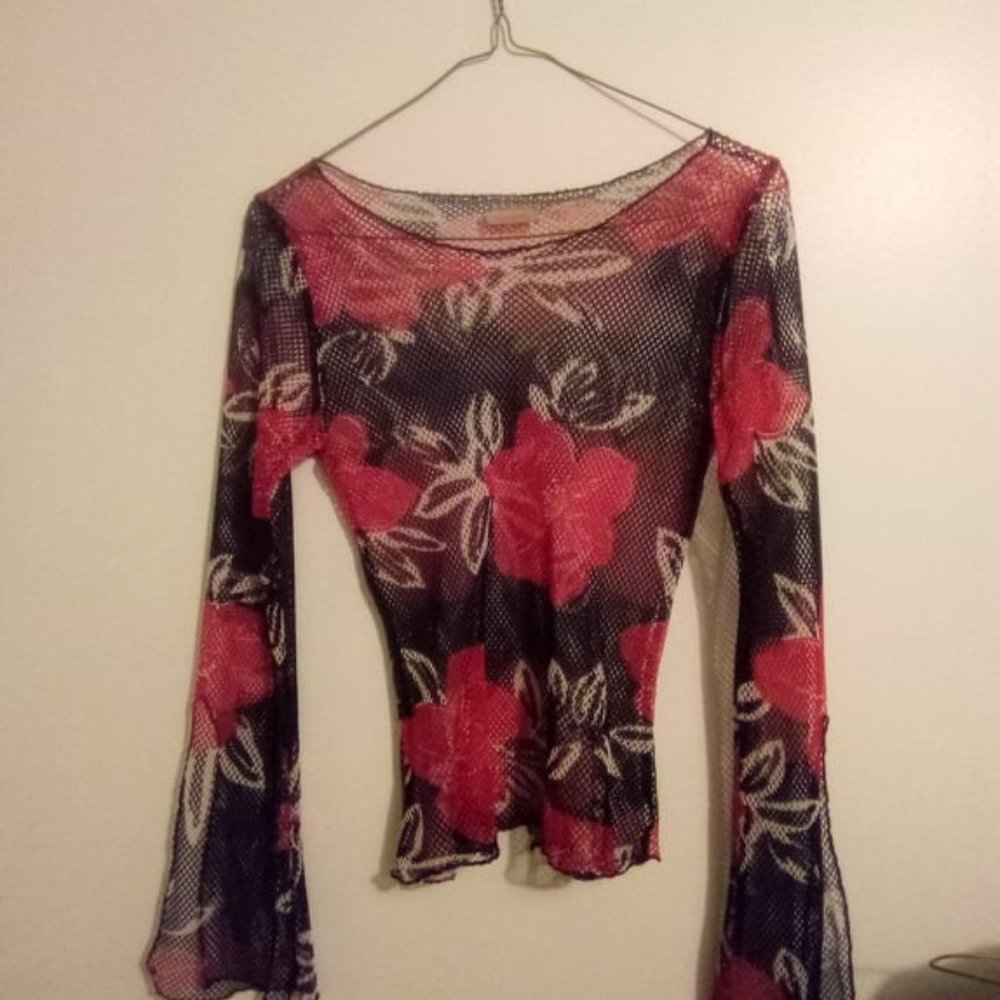 Minimi floral fishnet top